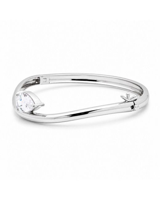 Belinda Jewelz White Pear Gemstone Solitaire Bangle
