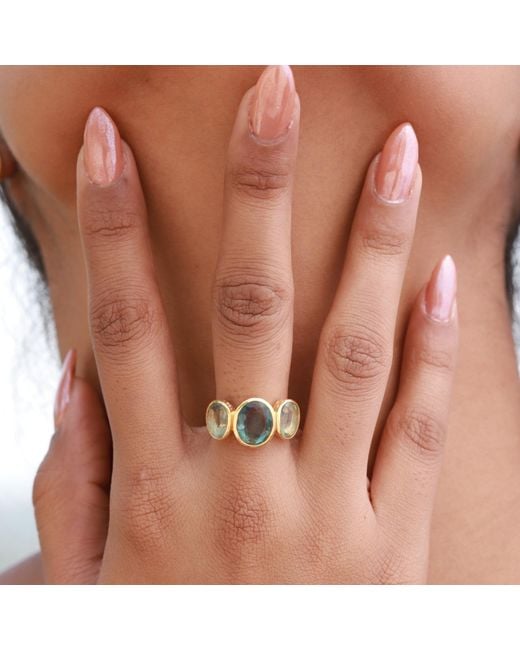 GEM BAZAAR Blue Riviera Ring