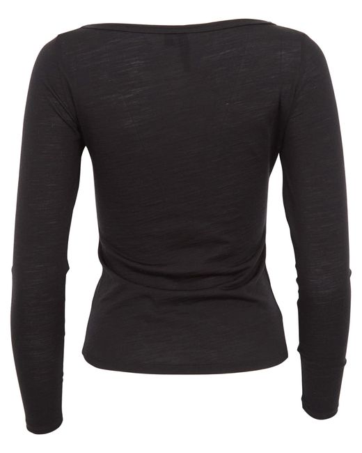 Lords of Harlech Black Carly Merino Long Sleeve Crewneck Shirt