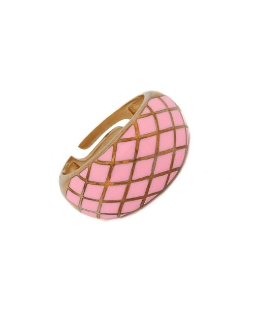 Ebru Jewelry Pink Adjustable Fashion Ring