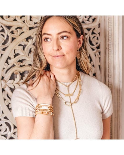 Loni Paul Jewelry Metallic Matte Chunky Rectangle Paperclip Necklace