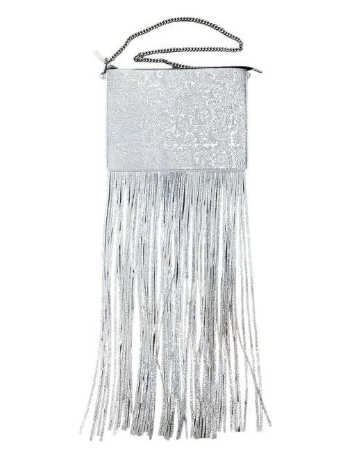 Any Old Iron White Swirl Large Leather Bag