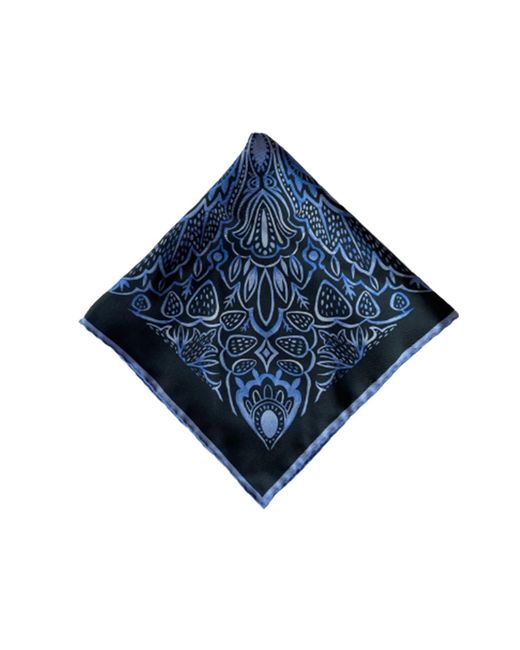Ralufineart Blue Silk Neckerchief Asymmetric