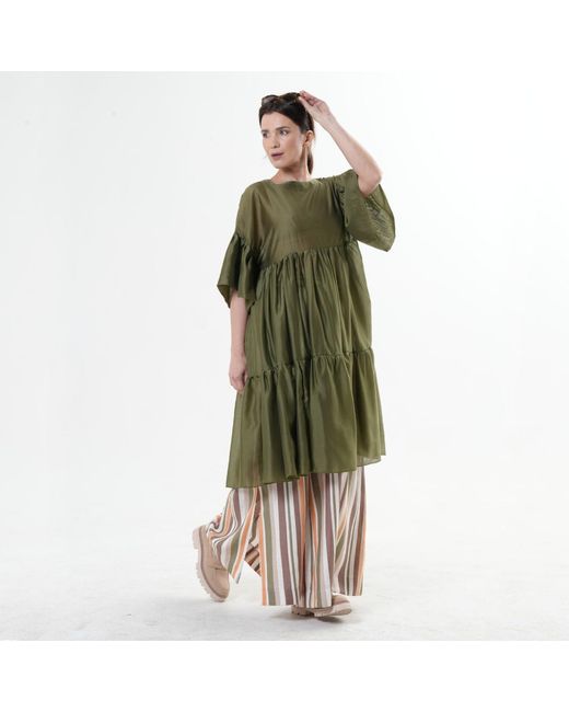 Metamorph Green Oversize Sheer Tunic