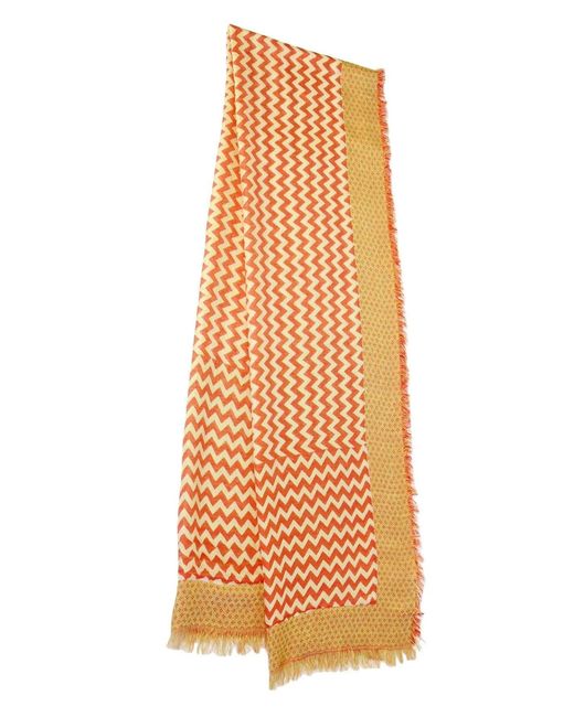 Saachi Orange Mabel Chevron Scarf
