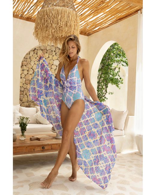 Sophia Alexia Blue Orchid Paradise Tahiti Twist Swimsuit