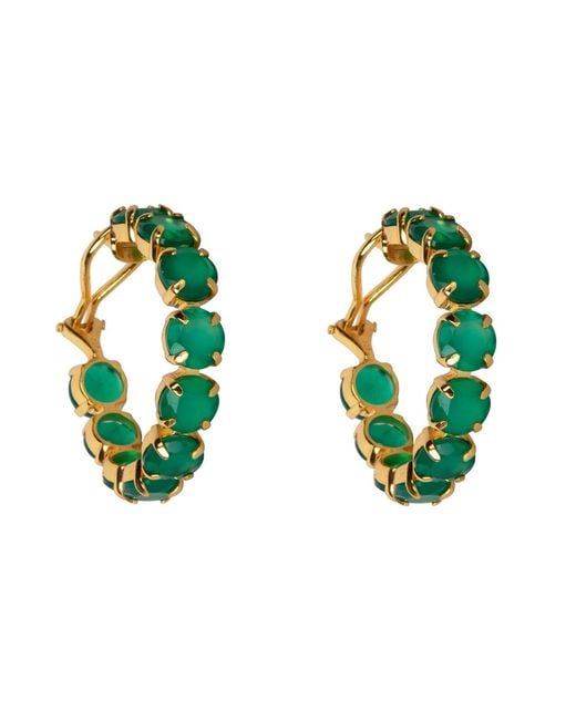 Bounkit Green Elaine Hoops Clip On