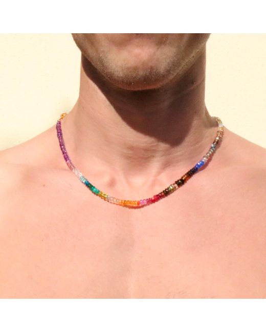 Mineralgems•Studio Multicolor Choker With Precious Gemstones For Him for men