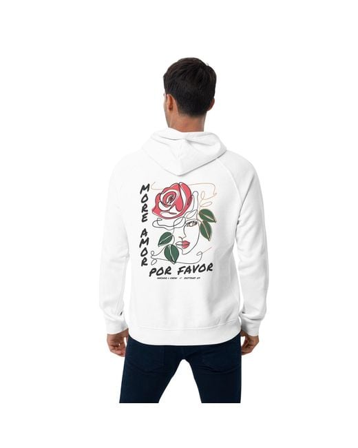 Anchor and Crew White Nine More Amor Por Favor Editions Organic Cotton Hoodie for men