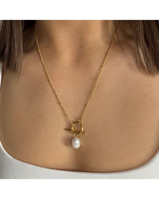 Evie Jewelry Metallic One-On-One Pearl Waterproof Necklace