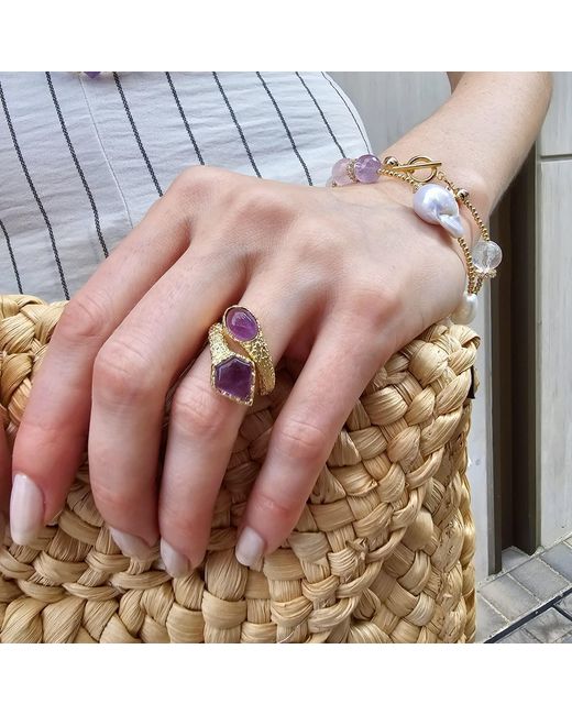 Farra Purple Amethyst Open Ring