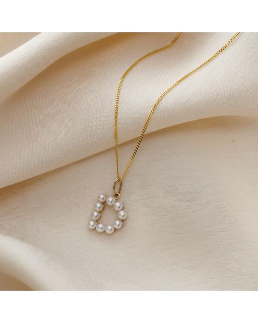 Posh Totty Designs Metallic 9Ct Pearl Initial Charm Necklace