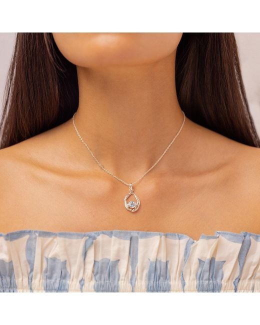 Isla Silver Metallic Undulating Sterling & Topaz Necklace