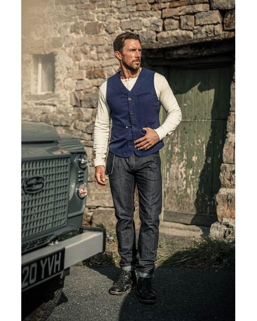 &SONS Trading Co Blue Watson Waistcoat Midnight for men