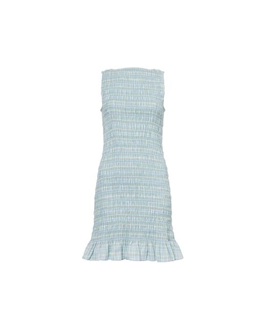Amy Lynn Green Poppy Lurex Mint Check Mini Dress