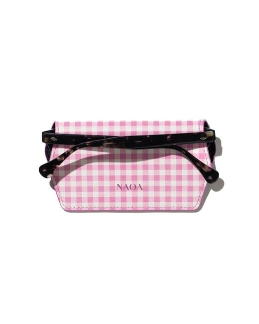 Naoa Pink Slim Glasses Case Vichy Print