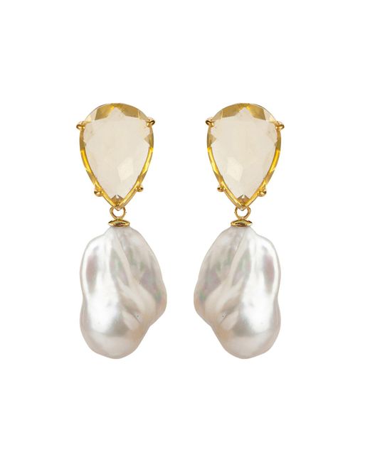 Bounkit Metallic Nora Earrings Pearls