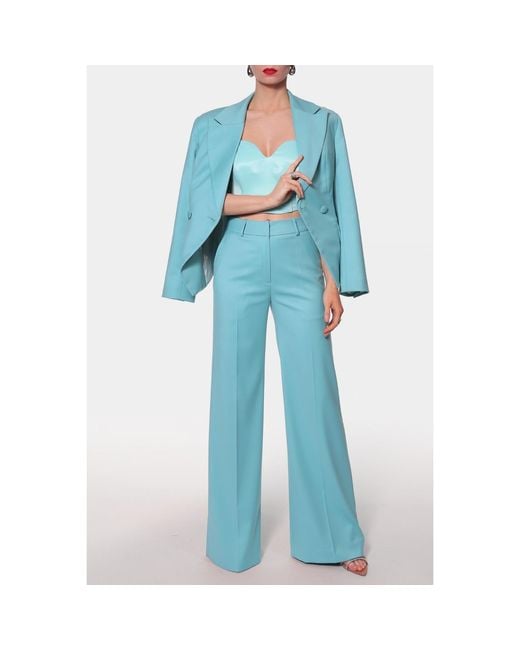 AGGI by HALEWSKI Blue Franzi How Am I Wide Leg Trousers