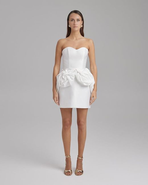 Baé Special Moments White Juno Dress + Rose Waist Sash