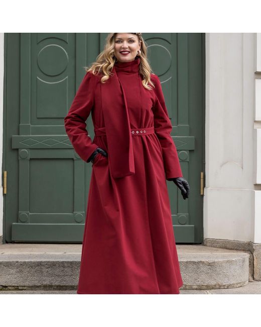 RainSisters Red Winter Coat With Hood & Scarf: Winter