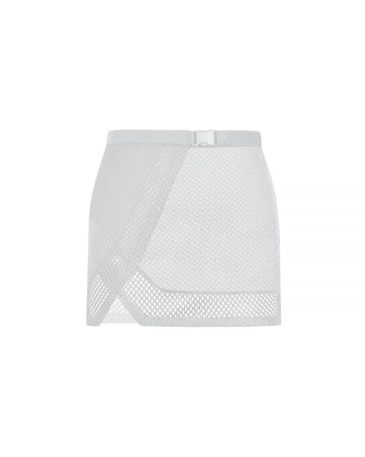 Kim Foley White Shortie Sarong Beach Cover-Up Athletic Wrap Skirt