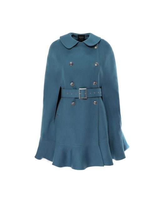 AVENUE No.29 Blue Double Breasted Cape With Belt