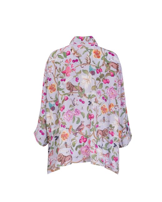 Fable England Purple Tree Of Life Vintage Short Kimono