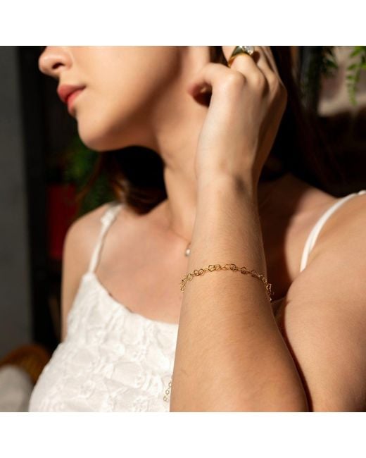 Spero London Metallic Pentagon Geometric Sterling Link Bracelet & Anklet
