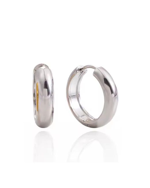 Nazzar Metallic Tube Hoop Earrings