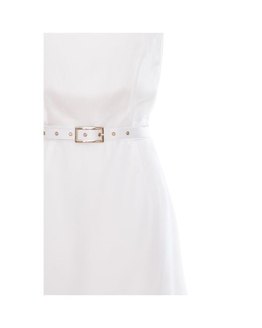 AVENUE No.29 White Cowl Neckline A Line Viscose Mini Dress