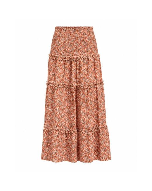 Mind Traveler Orange Bruna Floral Skirt