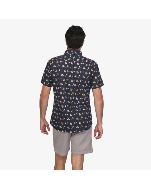 Vustra Blue Neutrals On The Rocks Button-Down Linen Shirt for men