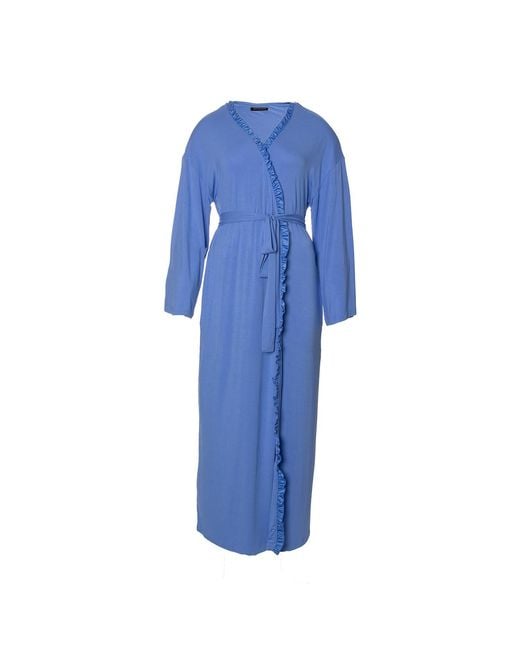 Pretty You London Blue Bamboo Frill Kimono