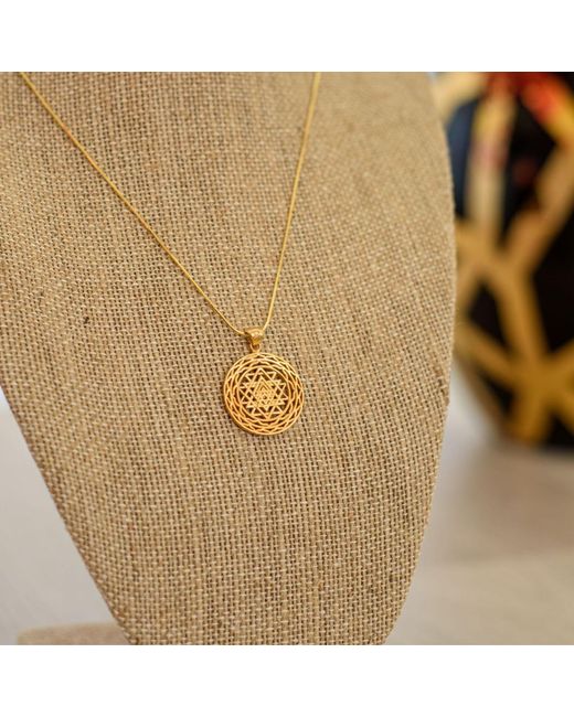 Seven Saints Metallic Sri Yantra Supreme Manifestor Necklace, Over Sterling