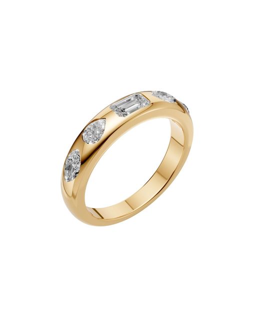 Aya Fine Jewelry Metallic Mixed Shape Lab Diamond Geometric Flush Set Ring