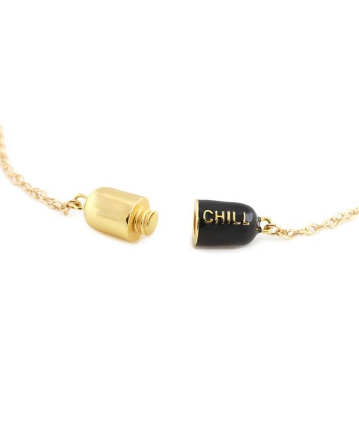 Kris Nations Metallic Big Chill Pill Chain Necklace & Filled