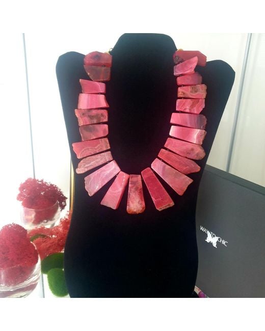 Way to Chic Red Agate Statement Necklace