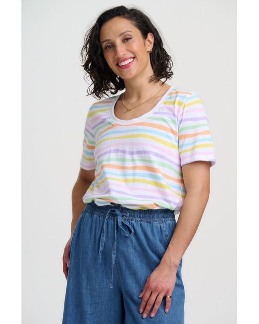 Sugarhill White Sylvie T Shirt, Floaty Waves
