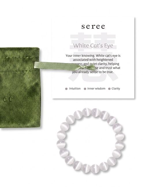 seree White Manifest Collection Intuition Cat's Eye Beaded Bracelet