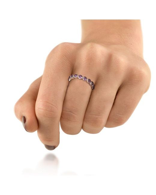 The Jewellery Store London Multicolor Amethyst Gemstones Band Ring