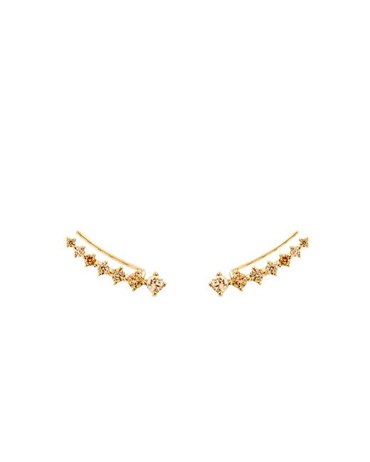 SALLY SKOUFIS Metallic Pure Ear Climber With Made Cz Diamond Stimulant