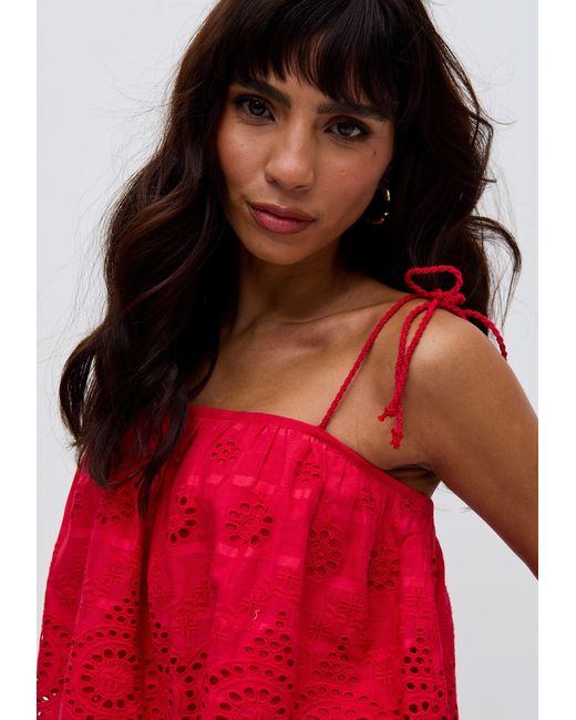 Raffya Rufa Spaghetti Strap Embroidered Cami