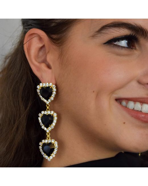 Achala Handcrafted Red Via Dell Amore Heart Earrings