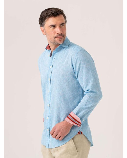 Koy Clothing Blue Anga Sky- Linen Shirt for men