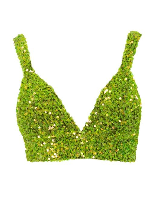 Ofuure Green Liza Sequin Bra Top