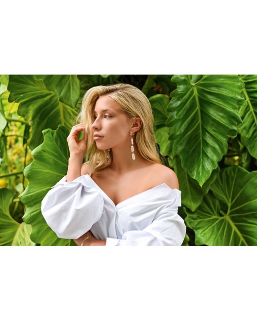 Adriana Pappas Designs White Pearl Swirl Earrings