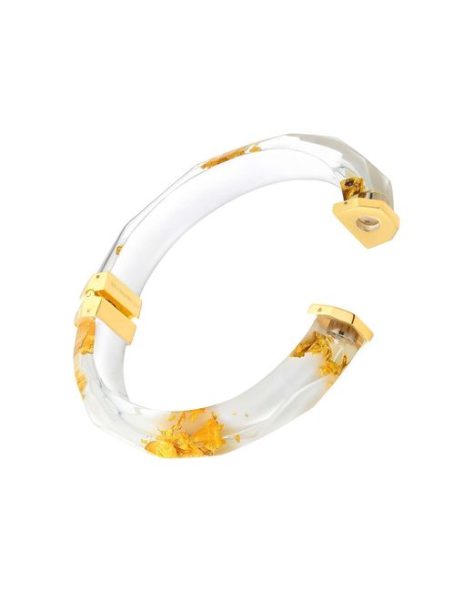 Gold & Honey Metallic 24K Leaf Lucite Bangle