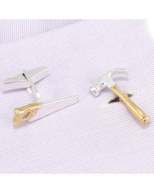 Simon Kemp Jewellers White Hammer And Saw Cufflink for men