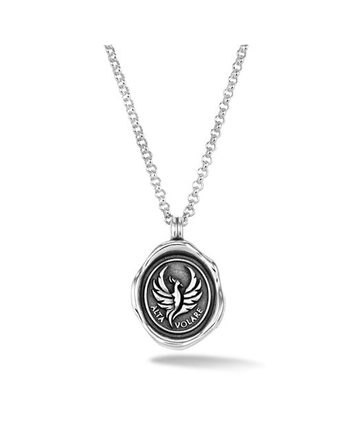Dower & Hall Metallic Fly High Phoenix Talisman Necklace for men
