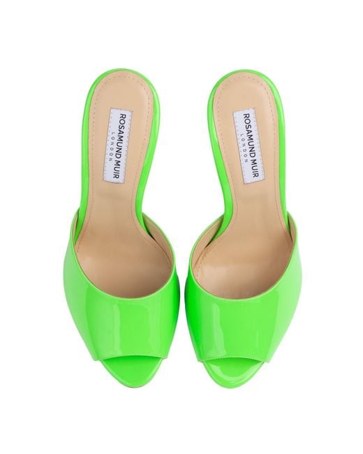 Rosamund Muir London Green Montavia Lime Patent Mules